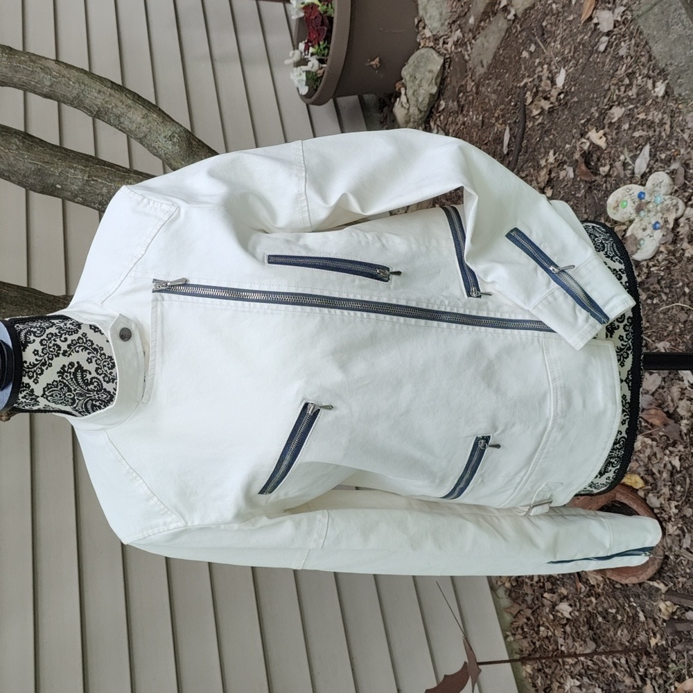 7 for all mankind white Moto Jacket
